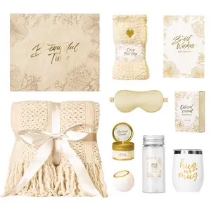 Luxury Spa Gift Basket for Women, Pink Cozy Blanket & Tumbler Set, Unique Mother’s Day Gift for Mom, Wife, Best Friend, Birthday & Anniversary Gift Idea