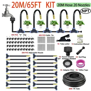 Micro-drip Irrigation System Set, Adjustable Brass Atomizing Nozzle, Balcony Greenhouse Automatic Irrigation Solution, Water-saving & Precise Water Control Watering Systems, Sprinklers for Yard, Garden Water Hose