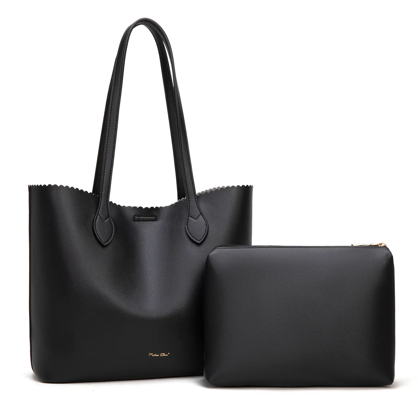 Milan Chiva Women's Elegant Tote Bag - Casual Commuter Work Bag with Kiss Lock, Magnetic Closure, Matching Zippered Pouch, 16"L x 5"W x 11"H Roomy Carry-All for Daily Essentials, Casual Commuter Bag