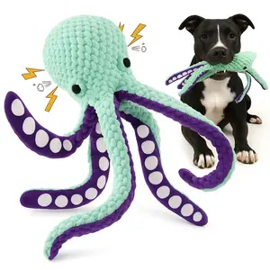 Ocean-Themed Octopus Squeaky Plush Dog Toy