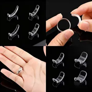 8-Piece Transparent Ring Adjuster Set, Comfortable Invisible Ring Holder, Snug Fit, Spiral Spring Design, Fits Large Rings, Anti-Loss Jewelry Protector
