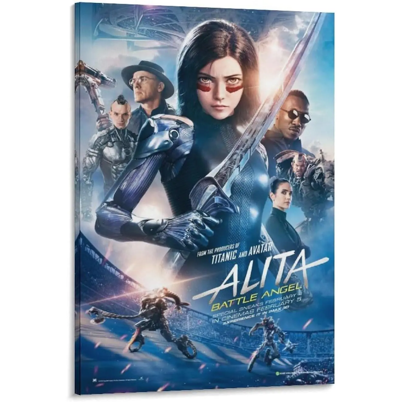 Alita Battle Angel Movie Poster Cyberpunk Cityscape Canvas Wall Art (6) Wall Art Poster Bedroom Prints Home Decor Hanging Picture Canvas Painting Posters