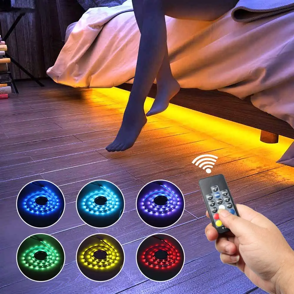 YI LIGHTING 5FT Motion Activated Strip Lights, Plug-in Rope Lights Waterproof for Under Cabinet,Kitchen,Stair, TV