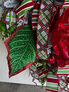 ❤️ Flocked Red Magnolia Christmas Swag – Very High Quality, Heavy &amp; Low-Shedding