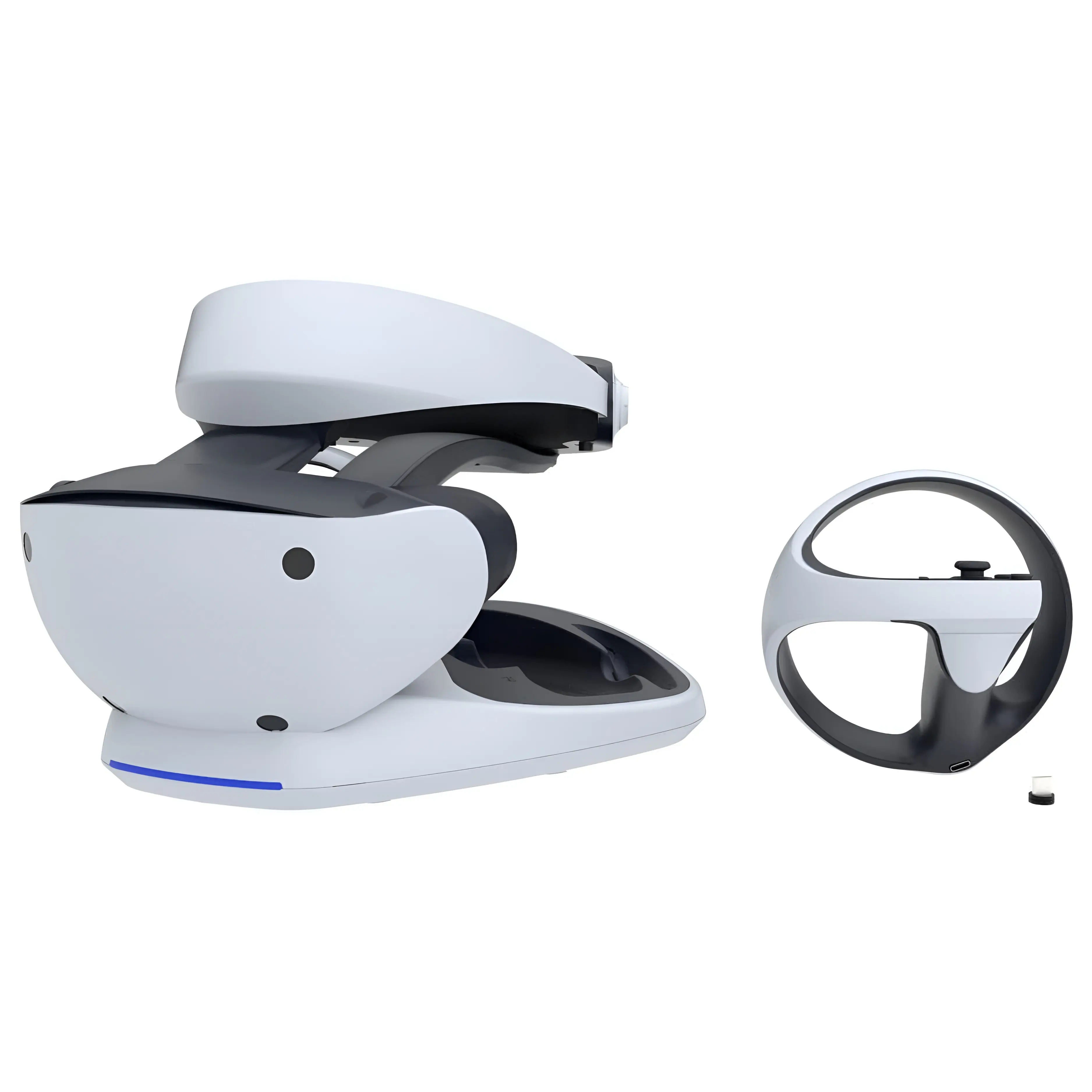Collective Minds PSVR2 Premium Charging Station & Display Stand | Fast Magnetic Charging for PS VR2 Headset & Sense Controllers | Safe Storage | Includes USB-C AC Adapter