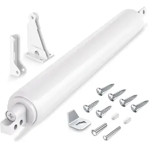Automatic Storm Door Closer, Pneumatic Screen Door Closer with Adjustable Closing Speed, Window Closer Safety Closure with Hold Open for Storm (White)