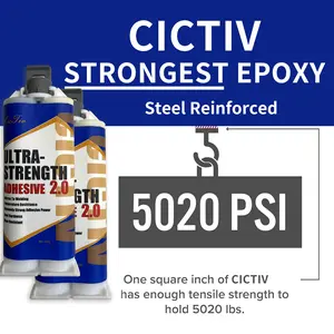 Ultra High-Strength Adhesive 2.0, Cictiv Ultra High-Strength Adhesive 2.0 Steel Reinforced Epoxy 5020 PSI Tensile Strength for Strong Bonding
