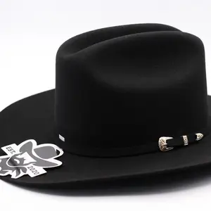 De Rancho Black Sinaloa Tejana with Silver/Gold Buckle