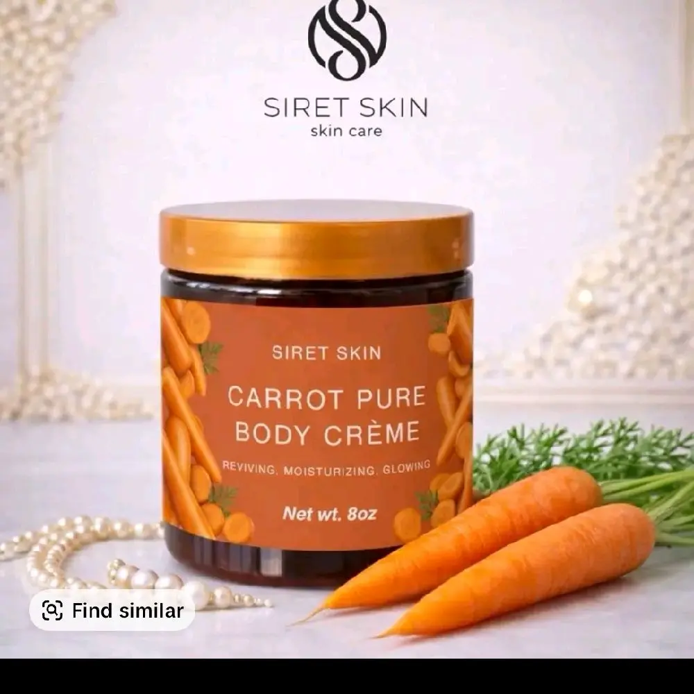 1 pcs carrot pure body glow crème moisturizerglow 8oz