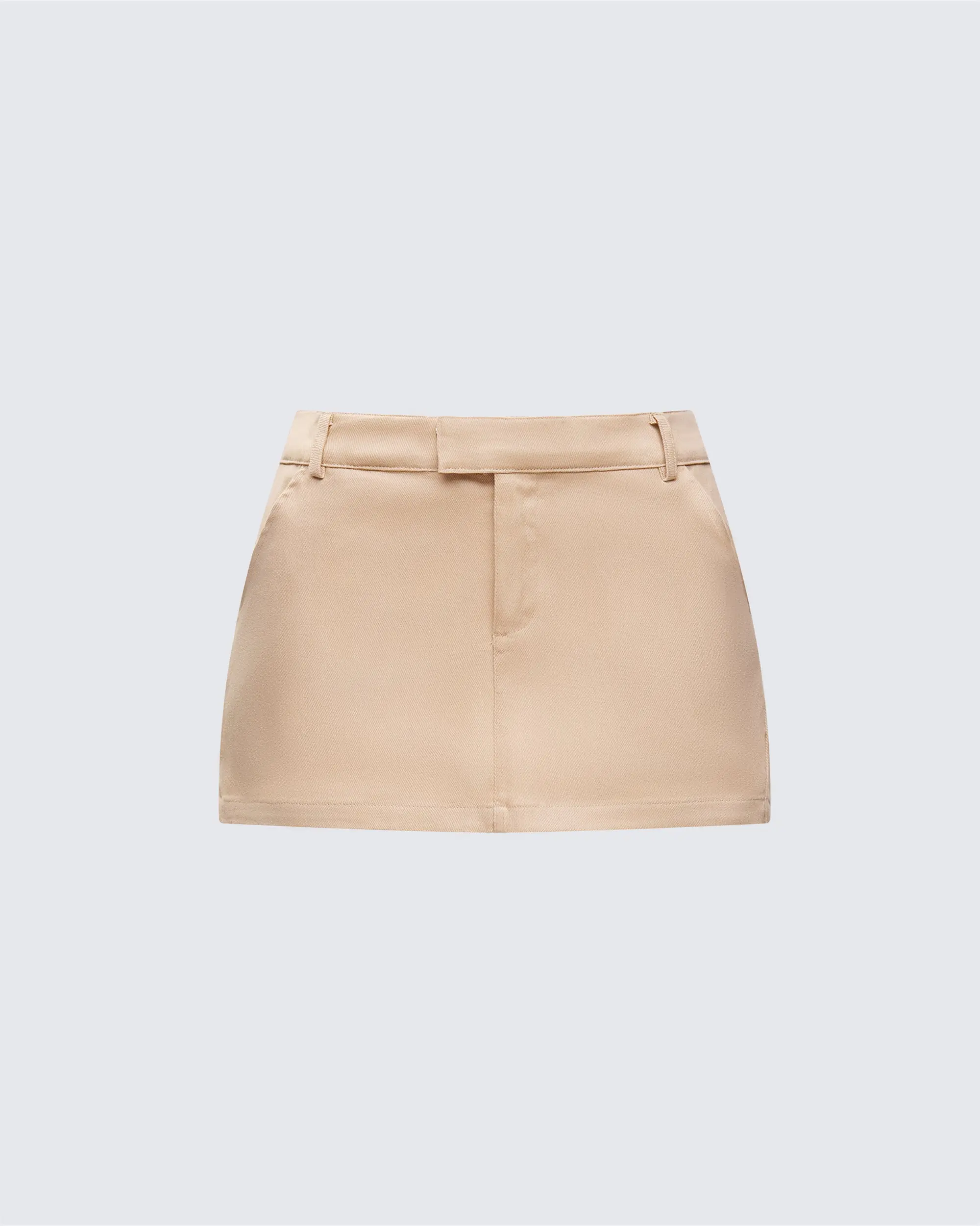 Women's Fitted Basic Cotton Harwell Tan Twill Mini Skirt - Versatile Women's Bottom for Pairing with Blazers