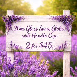 2 for 45 20oz glass snow globe cup with handle