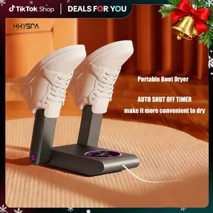 HHYSPA Portable Boot Dryer with Auto Shut Off Timer Folding Double Bracket Practical Shoe Warmer for Gloves Boots Shoes Apartment Hotel