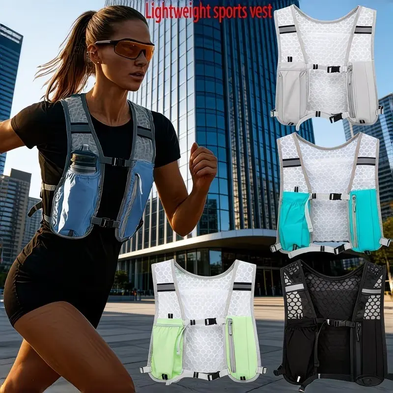 Lightweight Breathable Running Vest Bag, Active Sport Waist Pack Chest Bag Combo, Phone Pocket, Large Main Compartment, Hand-Free Design, Gym Hiking Cycling Travel, for Trail Running