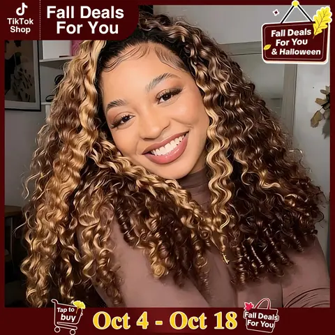 [Highlight Half Wig] STERLY 4/27 Highlight Half Wig Human Hair Burmese Curly Wig for Women 180% Density 3 In 1 Seamless Flip Over Half Wigs Beginner Friendly Glueless Wigs with Spiral End FB30 Curly Half Wig Drawstring #tiktokshopstockup