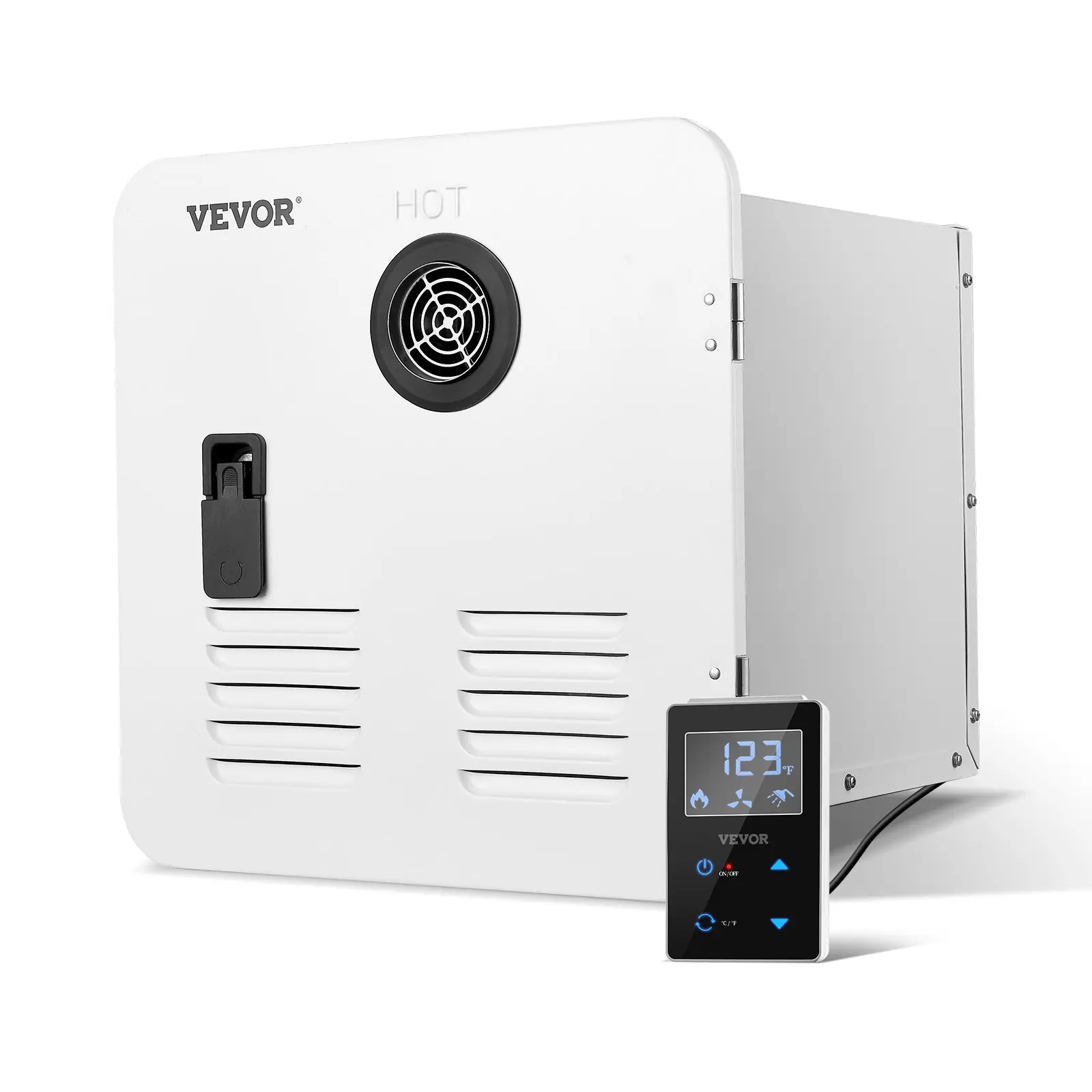 【Summerfinds】VEVOR 65000BTU RV Tankless Water Heater with White 15x15in Door, Digital Control, Remote Control, Adjustable Temperature, Anti-Freeze Protection, Easy Monitoring, Safety Guards, External Water Supply Compatible for RV Users, Instant, 15X15 In