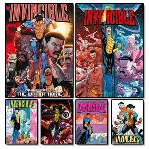 1pc Wall Arts Posters FramelessPop Art Deco Invincible Comic War Canvas Poster, Frameless Wall Art Print For Home Office, Living Room, Classroom - Indoor Artwork, Seasonal Decor