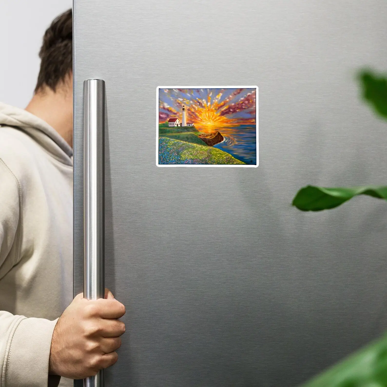 Magnetic Vinyl Lighthouse Refrigerator Magnet - Modern Home Decor Accessory, Strong Hold for Organizing Space, Adventure-Themed Home Supply, Organize