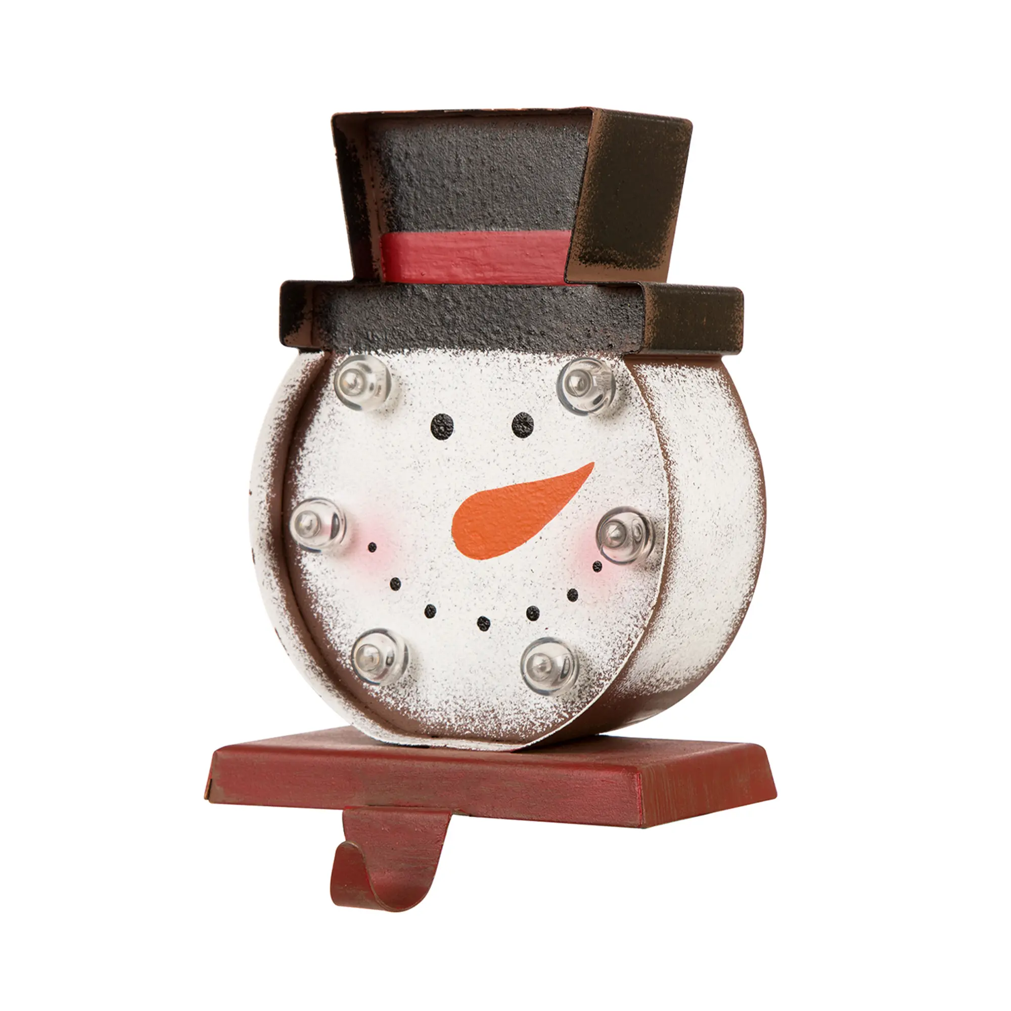 【Christmas in July】 Glitzhome Marquee LED Snowman Head Stocking Holder