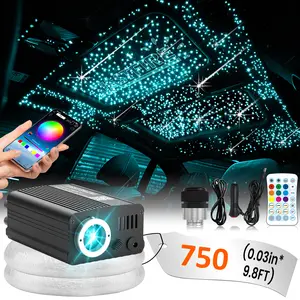 [Twinkle Meteor Starlight Headliner] 2-in-1 Twinkle Meteor Starlight Headliner Light Kit - 16W RGBW Light Source with 750pcs 0.03in 9.8ft Fiber Optical Cable - Sound Activated APP/Remote Control for Car/Home/Party Lighting summervibes