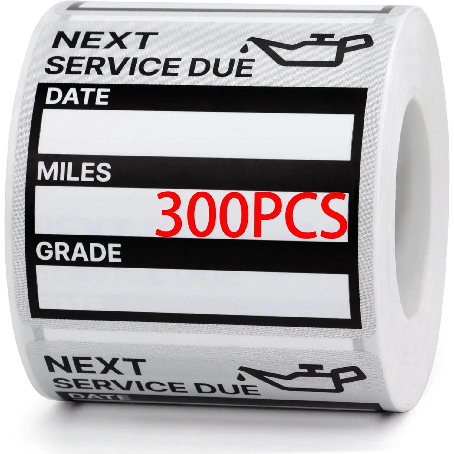 For Oil Change Stickers Vinyl 300 Pcs 2"x 2" Service Black Stickers, Next Service Due Reminder Sticker Labels, Easy to Write on, Easy to Peel with No Residue (Black)