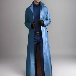 Men’s autumn fashion solid-color slim-fit leather biker jacket/coat — men’s clothing