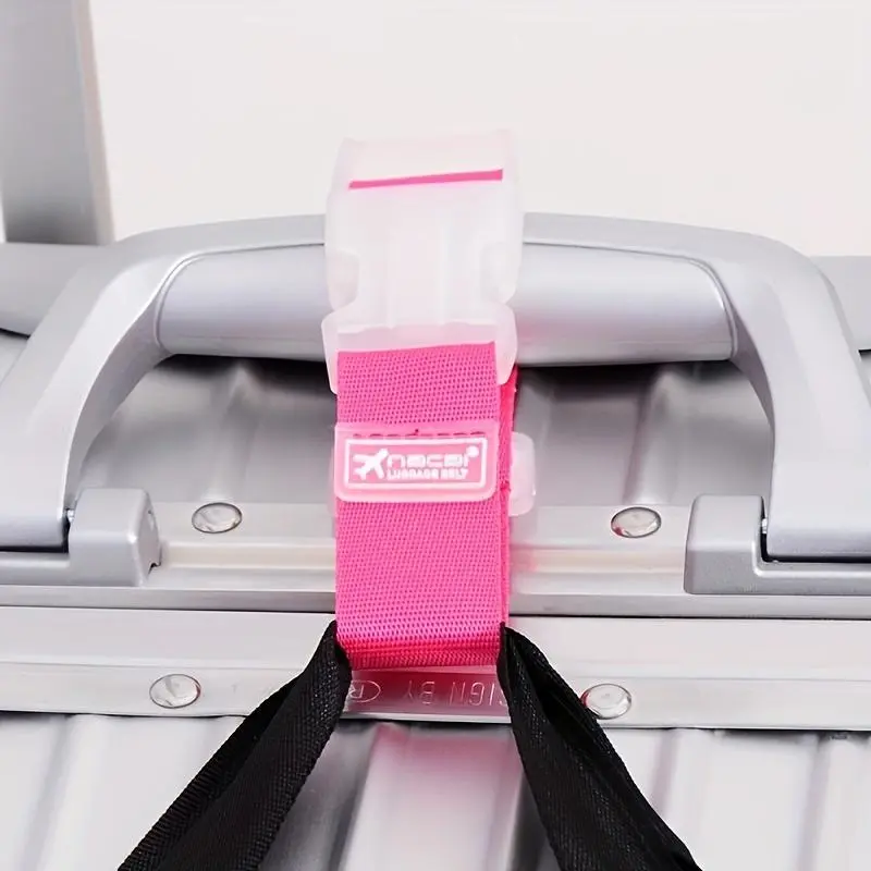 1Pc colorful luggage belt, travel portable adjustable luggage seat belt with unlocking buckle, luggage travel accessories, easy to carry, outdoor practical straps for car travel