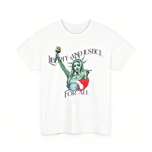 Women's Chappell Lady Liberty Short-Sleeve Round Neck Cotton Streetwear Casual Sports Top - Governor's Ball, Midwest Princess Edition