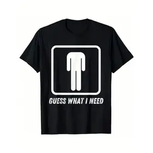 Men's Retro "Guess What I Need" Graphic Crew Neck T-Shirt - Short Sleeve  Golf Gift T-Shirt For Men and Women