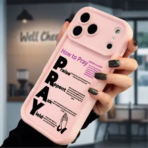 Prayer Guide Pink Case for iPhone 17 Air 16 16e 15 14 13 12 11 Pro Max Plus XS X Shockproof Silicone Softcase Pocket-Friendly Protection