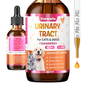 Carmelie Cranberry Drops for Cats & Dogs, Supports Bladder & Kidney Function, Gentle Daily Liquid, 60ml