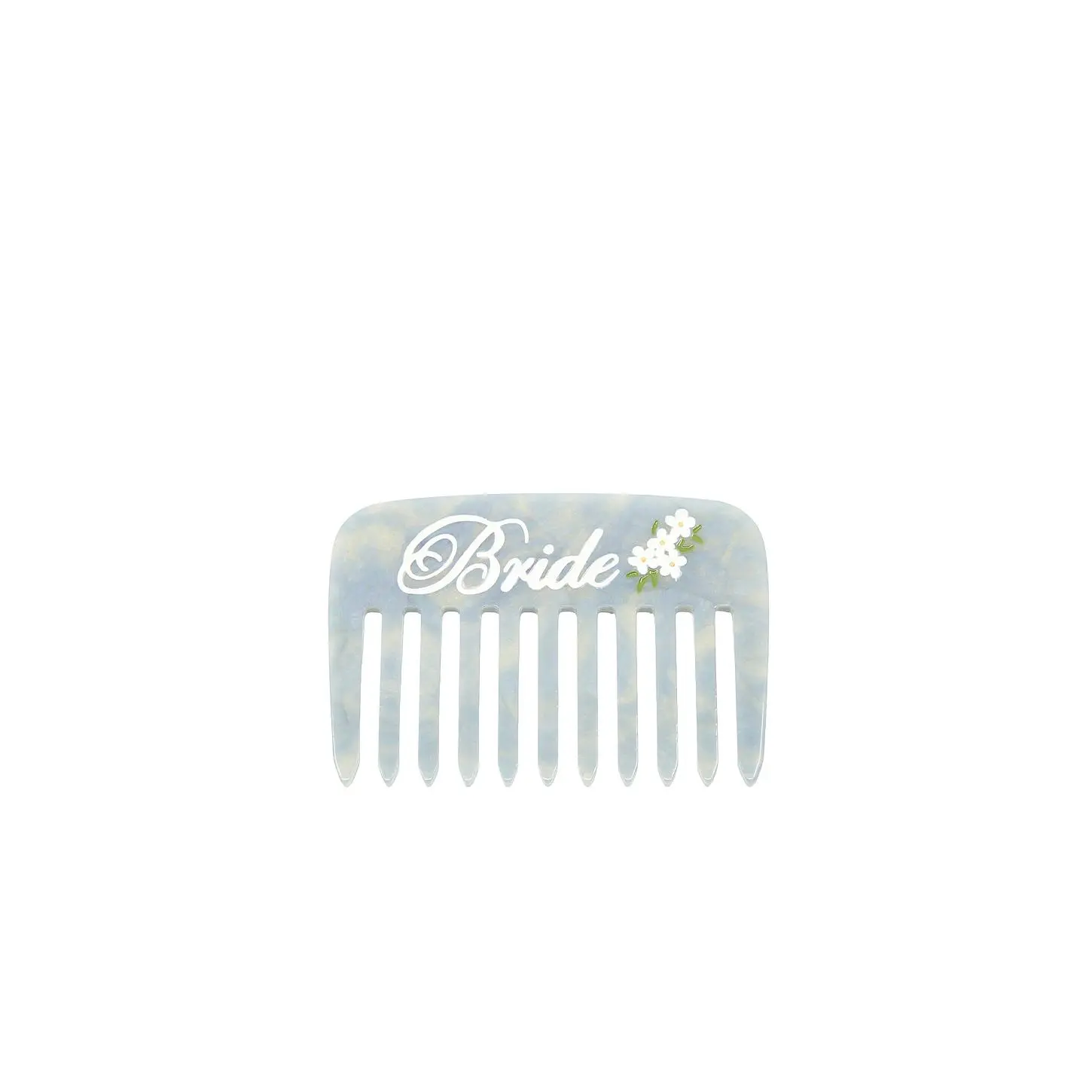 Solar Eclipse Hand-Painted Bride Pocket Comb in Blue