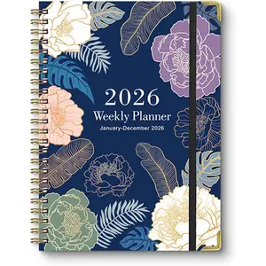 2026 Planner, Weekly and Monthly Calendar Planner for Women, Jan 2026 - Dec 2026, Hardcover Planning Agenda book with Tabs, Spiral Bound, Inner Pocket,  for School Office Supplies, 6.2" x 8.5" -