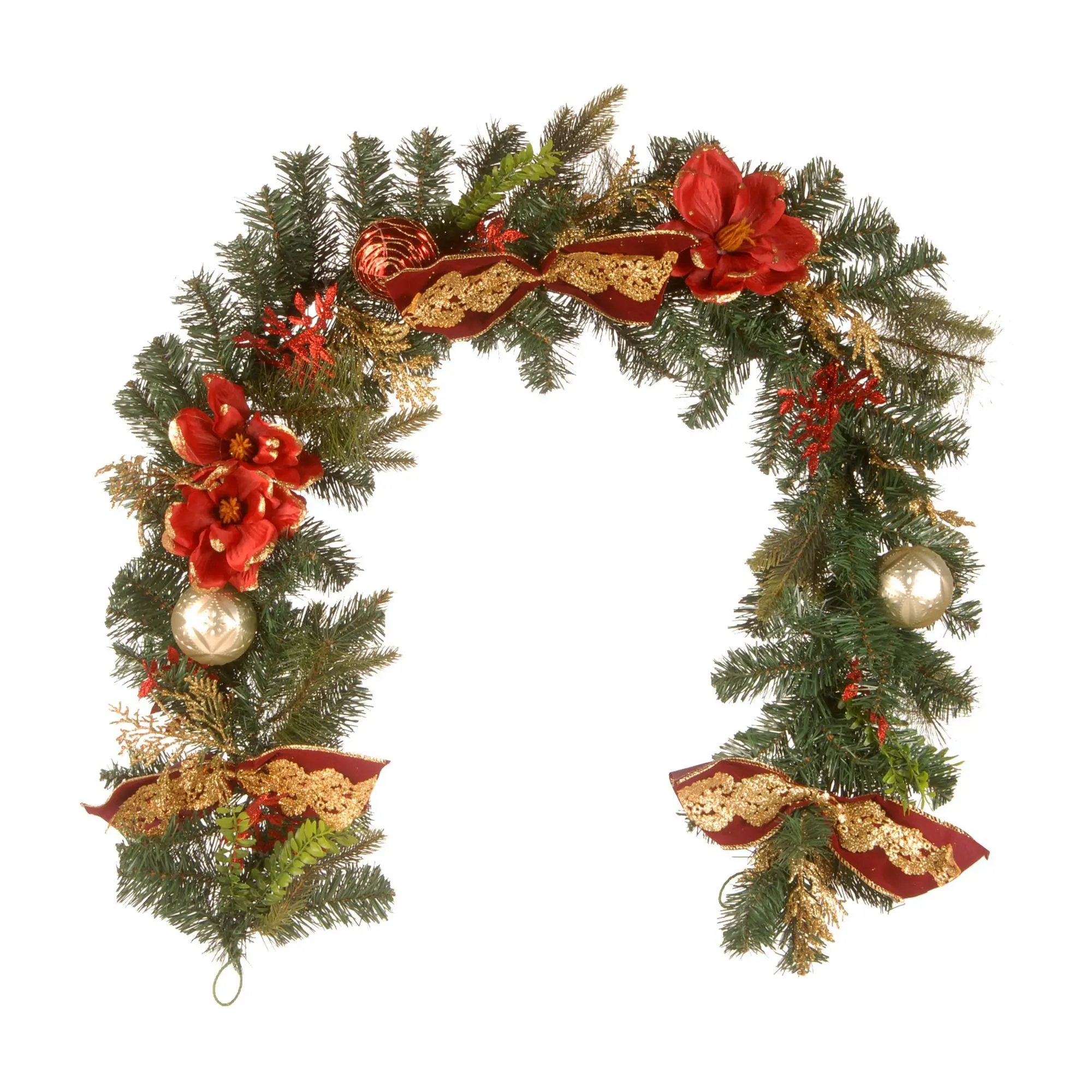 6 ft. Decorative Garland with Ornaments & Bows