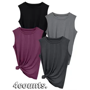 Women's Solid Round Neck Tank Top, Casual Sleeveless Top for Daily Wear, Ladies Clothes for All Seasons