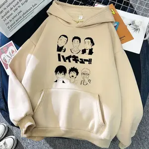 Japanese anime Haikyuu hooded sweatshirt Karasuno Fly High graphic streetwear winter popular warm men's sweatshirt UY8