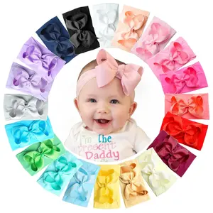 20PCS Baby Girl Bow Headbands Soft Nylon Elastic Hairbands for Newborn Toddler