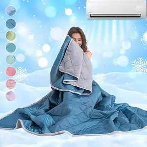 1pc Double-sided Cooling Blanket, Cozy Blanket, Soft Throw Blanket - Ultra Soft and Breathable Air Conditioner Quilt with Q-max>0.4 for Strong Cooling Effect, Summer Cooling Blanket, Lightweight and Cool for Bed, Sofa, Fits Multiple Bed Sizes