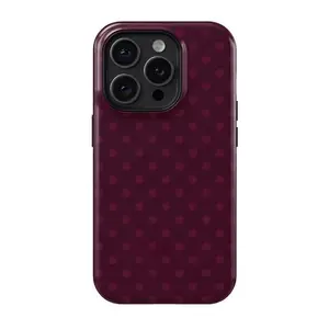 Burgundy polka dot phone case For iPhone 17 Pro Max 16 15 14 13 12 11 for Samsung S21 S22 S23 S24 S25 Phone Case|Stylish design, shockproof protective case, smartphone case, phone cover, gift