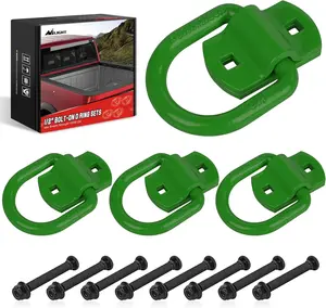 Nilight 4 PCS D Ring Tie Down Anchor 1/2" Heavy Duty Tie Down Rings with Screws Bolts on Trailer Truck Bed Cargo 12000 Lbs Break Strength Tie Down Anchors Hook Green  dealsforyoudays