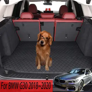 For BMW G30 2018~2020 PU Leather, Car Interior Accessory, CarTrunk Mats For RearTrunk Liner Boot Liner Mat Easy Clean Non Slip Cargo Tray Protector Pet Friendly Anti-Dirty Rear Compartment Mat