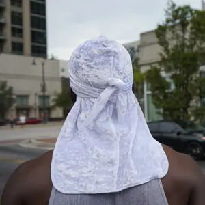 Premium Crushed Velvet White Durag