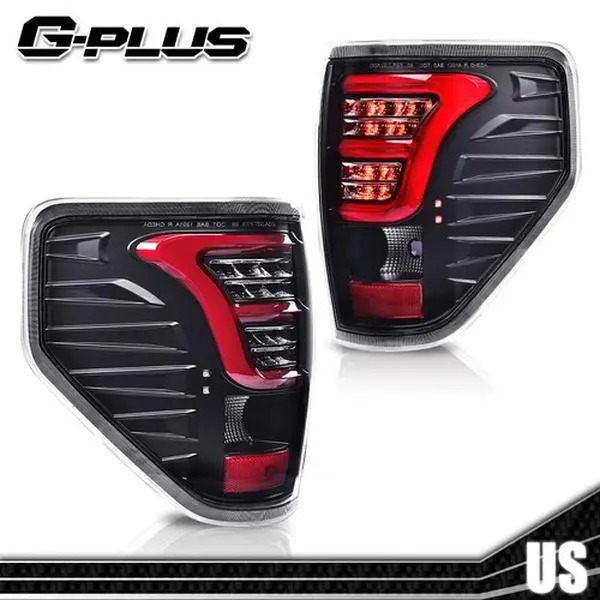 G-PLUS Tail Lights Fit For 2009-2014 Ford F-150 LED Tube Tail Lights Brake Lamps Assembly