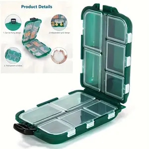 Large Capacity Waterproof Pill Organizer Box, Supplement Organizer, Vitamin Organizer, Vitamin Dispenser, Moisture-Proof Portable Travel Medicine Case, Ideal for Capsules, Elderly and Travelers