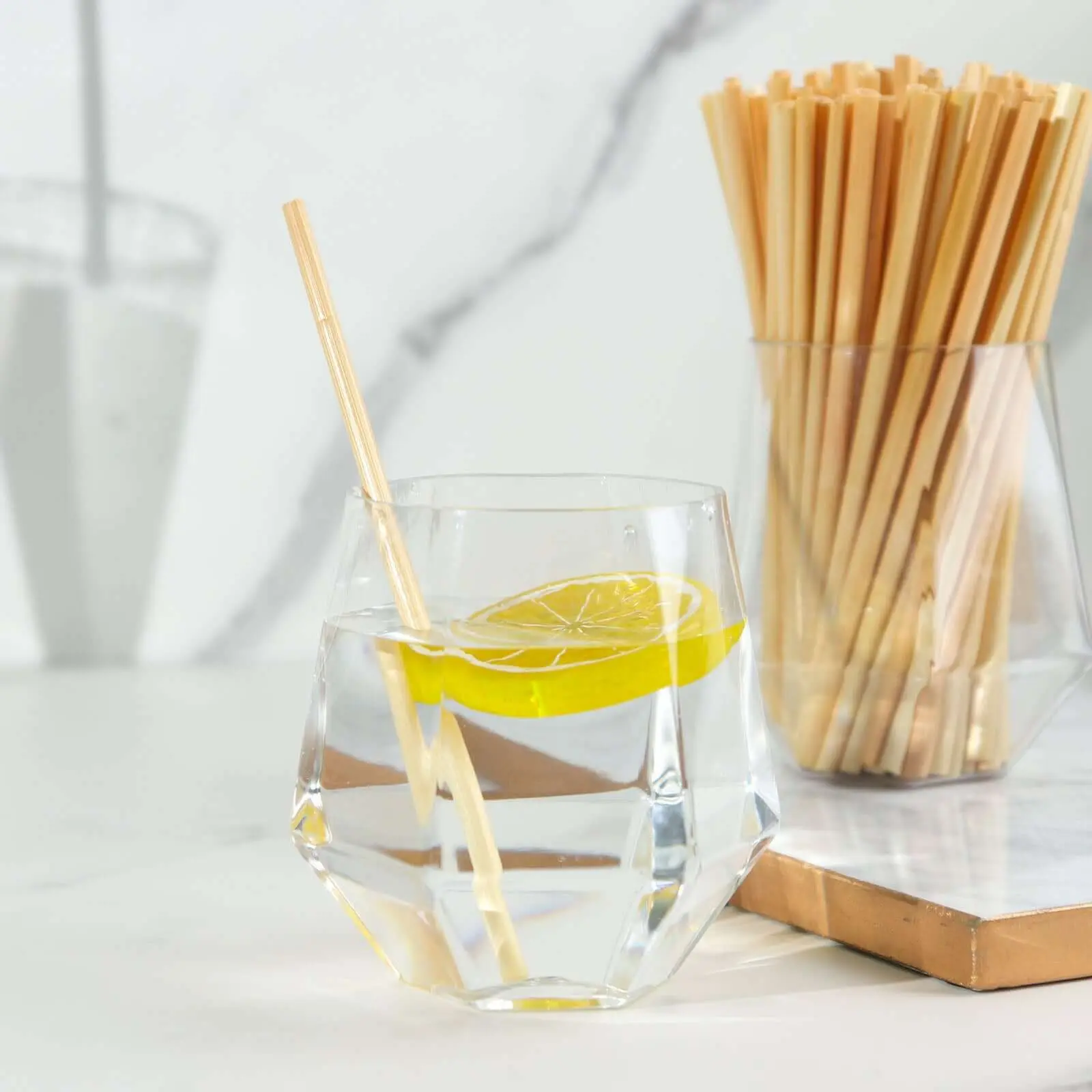 100-Pack Compostable Wheat Straw Utensils, 100% Plastic-Free Plant-Based, 6" Biodegradable Straws for Beverages, Hot and Cold Drinks, Cocktails