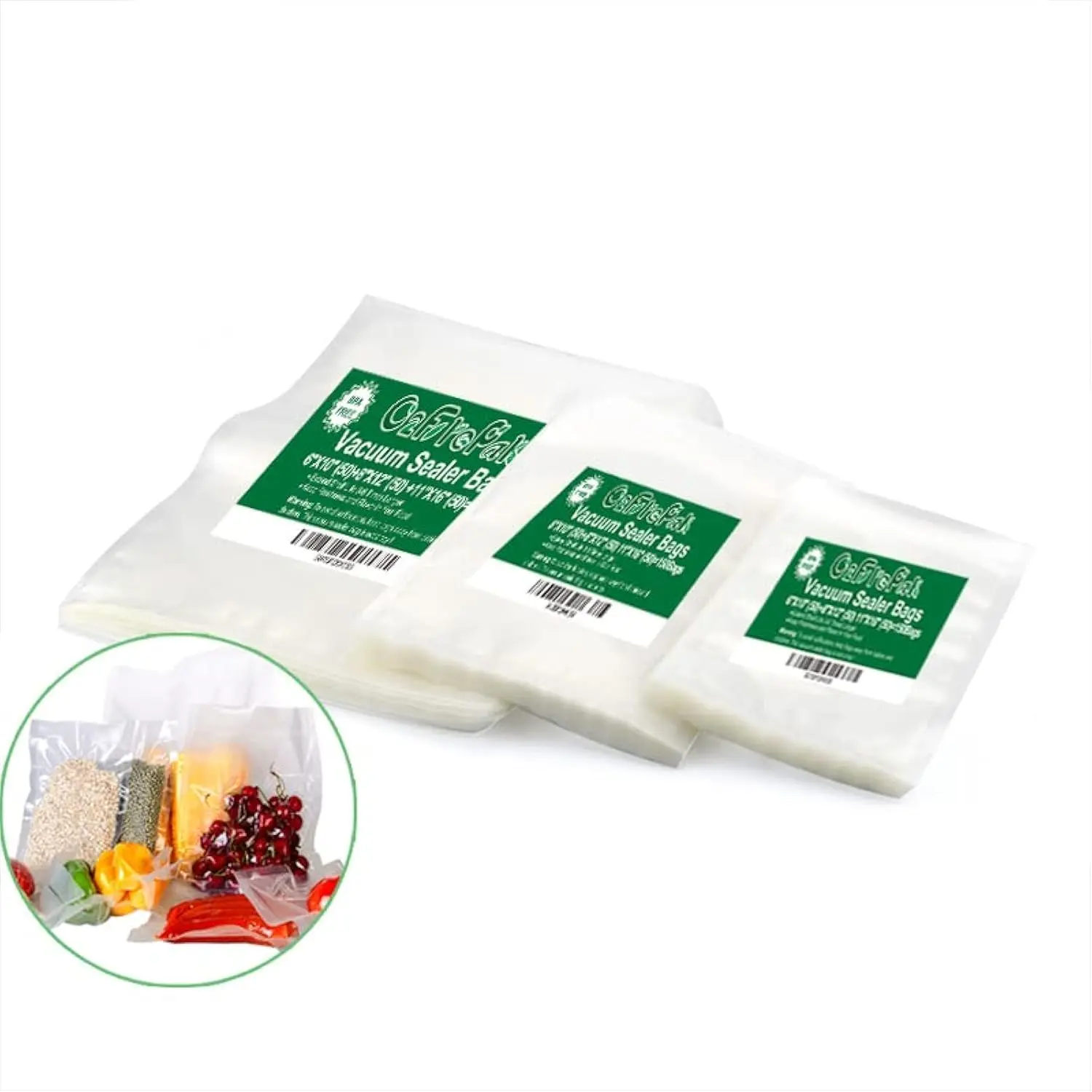 150 Count Vacuum Sealer Bags 50 of Each Size 50 Pint 6"X10",50 Quart 8"X12"and 50 Gallon11"X16"  Sous Vide Seal a Meal Vaccume Seal Pre-Cut Combo Pack Bag