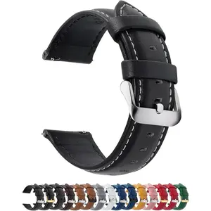 Watch Band, Quick Release Leather Watch Strap for Men Women, Replacement Bands Width 20mm 22mm 24mm