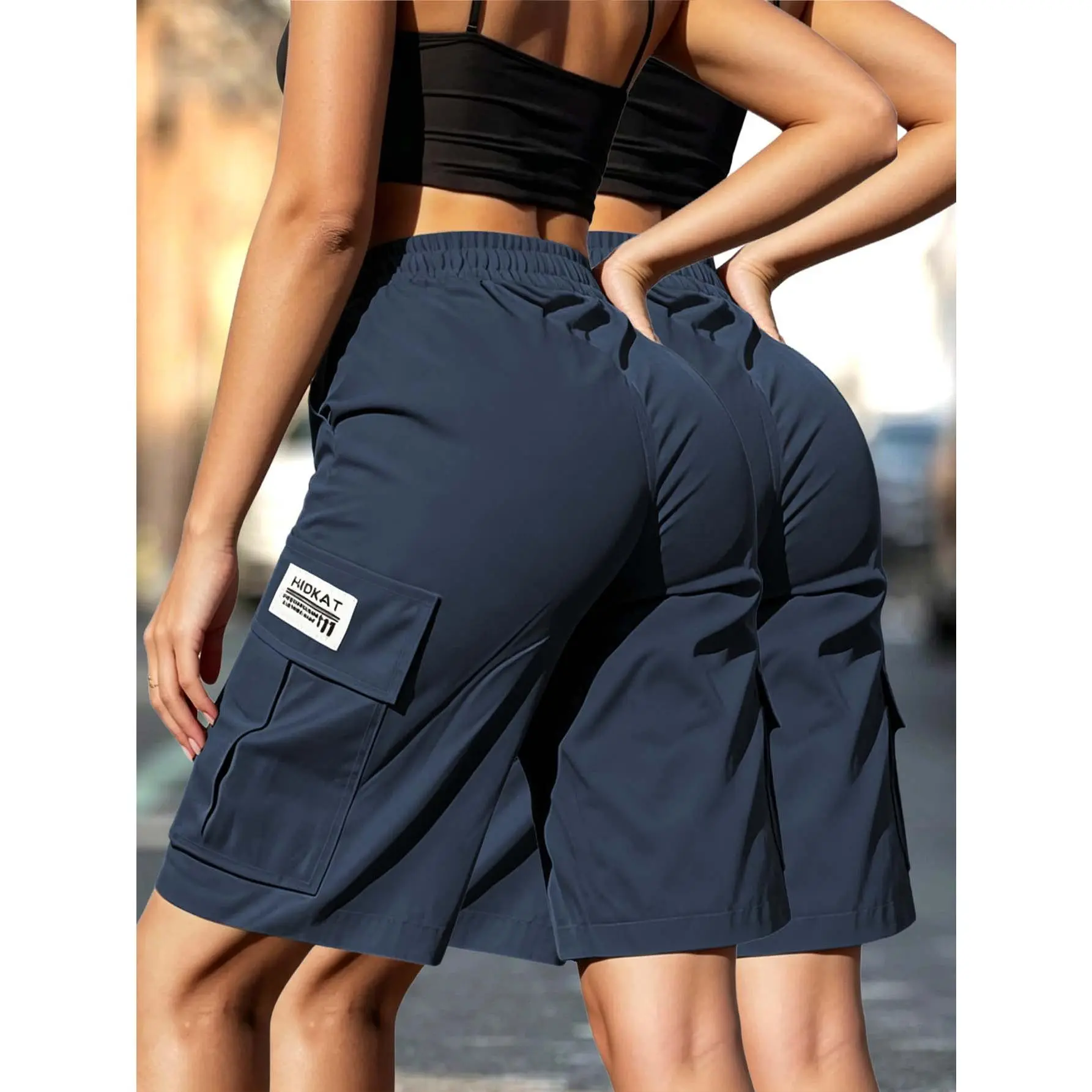 2-Pack Women’s Summer Cargo Shorts | 5-Inch Inseam | Adjustable Waist with Drawstring | Utility Pockets | Multiple Color Options | Perfect for Casual Everyday Wear in Summer