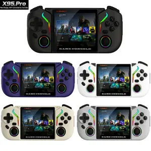 LASTEND X95PRO Retro Handheld Game Console, Android 9.0, 3.5" IPS HD Screen, Built-in Emulators, WiFi Connect to YouTube, RGB Joysticks, Portable Gaming Device