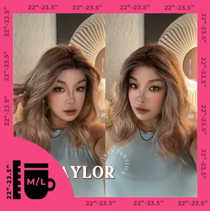 JBEXTENSION 18 Inches Apricot Pre-Cut Snowflake Lace Frontlace Glueless Wig TAYLOR【PERMATEASE】【BENDY EAR TABS】- M/L