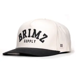 BRIMZ Lifestyle Hat - Classic Cotton Hat for Men and Women - 5-Panel Structured Baseball Cap with Adjustable Fit (Off White & Black)